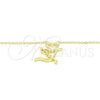 Sterling Silver Pendant Necklace, Heart and Love Design, with White Cubic Zirconia, Polished, Golden Finish, 04.336.0008.2.16 (01 MM Thickness, 16 Inches Length)