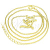 Sterling Silver Pendant Necklace, Heart and Love Design, with White Cubic Zirconia, Polished, Golden Finish, 04.336.0008.2.16 (01 MM Thickness, 16 Inches Length)