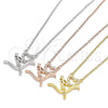 Sterling Silver Pendant Necklace, Heart and Love Design, with White Cubic Zirconia, Polished, Golden Finish, 04.336.0008.2.16 (01 MM Thickness, 16 Inches Length)