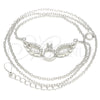 Sterling Silver Pendant Necklace, with White Cubic Zirconia and White Crystal, Polished, Rhodium Finish, 04.336.0147.16 (01 MM Thickness, 16 Inches Length)