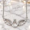 Sterling Silver Pendant Necklace, with White Cubic Zirconia and White Crystal, Polished, Rhodium Finish, 04.336.0147.16 (01 MM Thickness, 16 Inches Length)