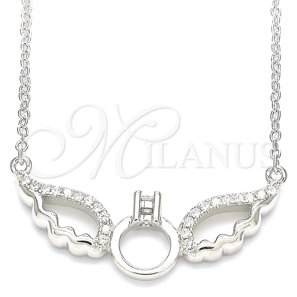 Sterling Silver Necklace — Pendant Necklace with White Cubic Zirconia and White — main product view — SKU 130752 | Plata 925 collar — Pendant Necklace with blanco Cubic Zirconia and blanco — SKU 130752