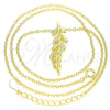 Sterling Silver Pendant Necklace, Leaf Design, with White Micro Pave, Polished, Golden Finish, 04.336.0025.2.16 (01 MM Thickness, 16 Inches Length)