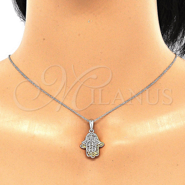 Sterling Silver Necklace — Pendant Necklace Judaica and Hand of God Design — alternate product view — SKU 130756 | Plata 925 collar — Pendant Necklace Judaica and Hand of God diseño — SKU 130756