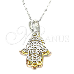Sterling Silver Necklace — Pendant Necklace Judaica and Hand of God Design — main product view — SKU 130756 | Plata 925 collar — Pendant Necklace Judaica and Hand of God diseño — SKU 130756