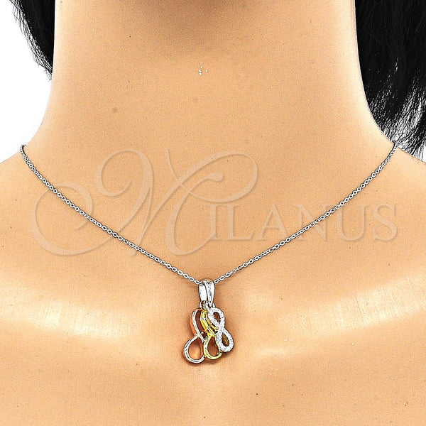 Sterling Silver Necklace — Pendant Necklace Infinite Design with White Cubic Zirconia — alternate product view — SKU 130760 | Plata 925 collar — Pendant Necklace Infinite diseño with blanco Cubic Zirconia — SKU 130760