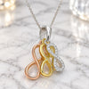 Sterling Silver Pendant Necklace, Infinite Design, with White Cubic Zirconia, Polished, Tricolor, 04.336.0151.18 (01 MM Thickness, 18 Inches Length)