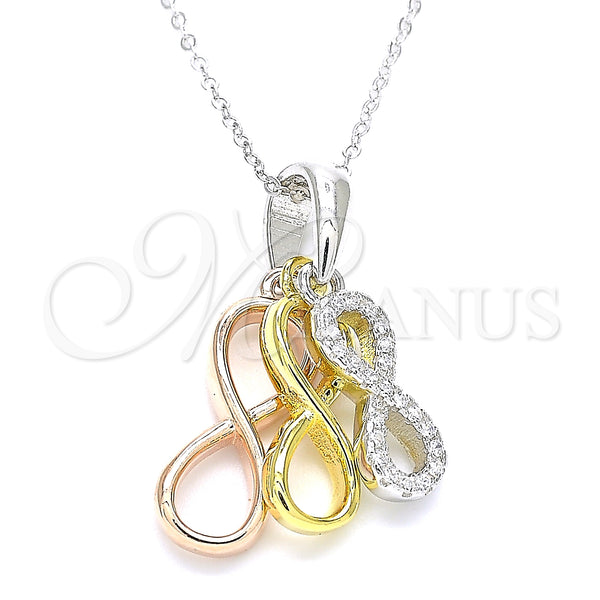 Sterling Silver Necklace — Pendant Necklace Infinite Design with White Cubic Zirconia — main product view — SKU 130760 | Plata 925 collar — Pendant Necklace Infinite diseño with blanco Cubic Zirconia — SKU 130760