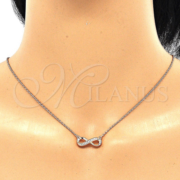 Sterling Silver Necklace — Pendant Necklace Infinite Design with White Cubic Zirconia — alternate product view — SKU 130764 | Plata 925 collar — Pendant Necklace Infinite diseño with blanco Cubic Zirconia — SKU 130764