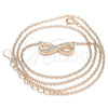 Sterling Silver Pendant Necklace, Infinite Design, with White Cubic Zirconia, Polished, Rose Gold Finish, 04.336.0154.1.16 (01 MM Thickness, 16 Inches Length)