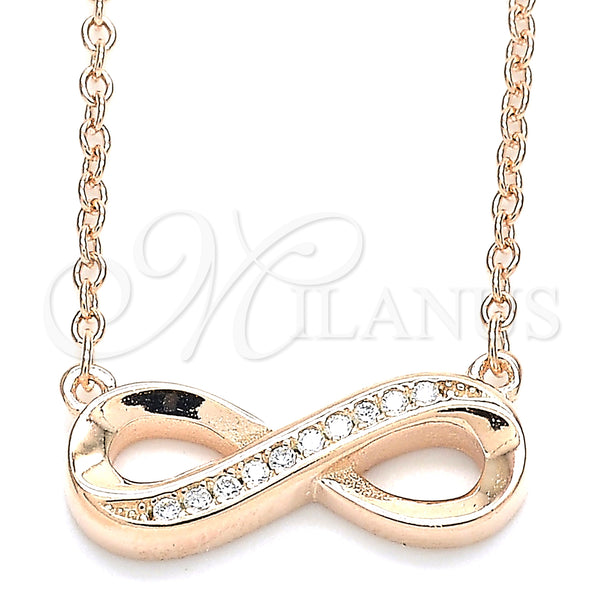 Sterling Silver Necklace — Pendant Necklace Infinite Design with White Cubic Zirconia — main product view — SKU 130764 | Plata 925 collar — Pendant Necklace Infinite diseño with blanco Cubic Zirconia — SKU 130764