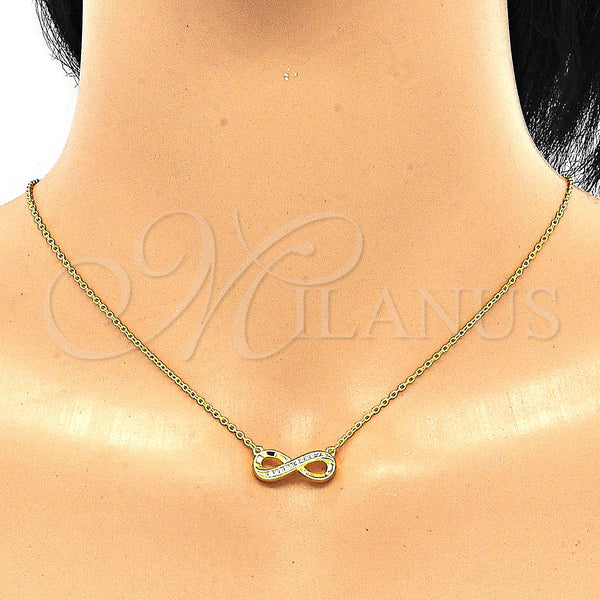 Sterling Silver Necklace — Pendant Necklace Infinite Design with White Cubic Zirconia — alternate product view — SKU 130765 | Plata 925 collar — Pendant Necklace Infinite diseño with blanco Cubic Zirconia — SKU 130765