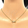 Sterling Silver Pendant Necklace, Infinite Design, with White Cubic Zirconia, Polished, Golden Finish, 04.336.0154.2.16 (01 MM Thickness, 16 Inches Length)