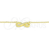Sterling Silver Pendant Necklace, Infinite Design, with White Cubic Zirconia, Polished, Golden Finish, 04.336.0154.2.16 (01 MM Thickness, 16 Inches Length)