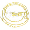 Sterling Silver Pendant Necklace, Infinite Design, with White Cubic Zirconia, Polished, Golden Finish, 04.336.0154.2.16 (01 MM Thickness, 16 Inches Length)