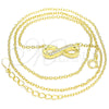 Sterling Silver Pendant Necklace, Infinite Design, with White Cubic Zirconia, Polished, Golden Finish, 04.336.0154.2.16 (01 MM Thickness, 16 Inches Length)