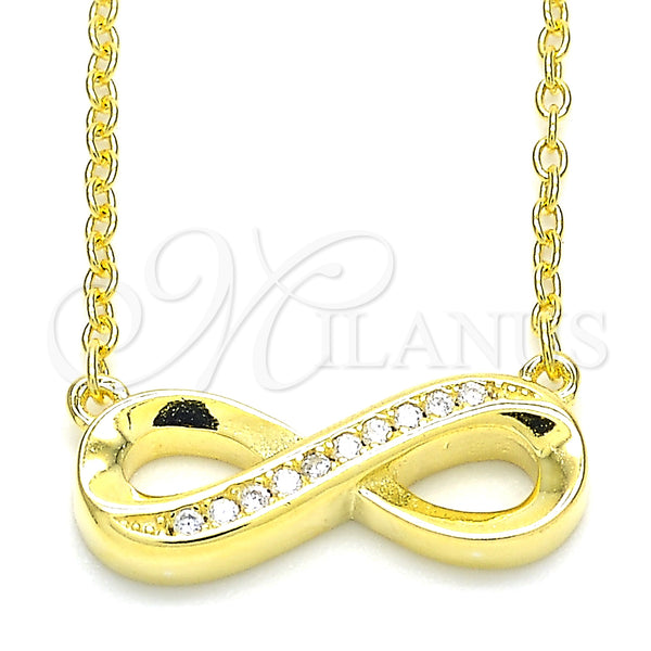 Sterling Silver Necklace — Pendant Necklace Infinite Design with White Cubic Zirconia — main product view — SKU 130765 | Plata 925 collar — Pendant Necklace Infinite diseño with blanco Cubic Zirconia — SKU 130765