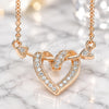 Sterling Silver Pendant Necklace, Heart Design, with White Micro Pave, Polished, Rose Gold Finish, 04.336.0020.1.16 (01 MM Thickness, 16 Inches Length)