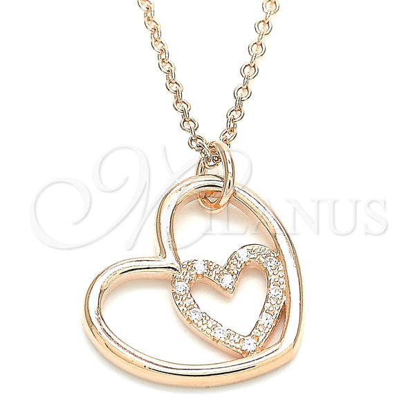 Sterling Silver Necklace — Pendant Necklace Heart Design with White Cubic Zirconia — main product view — SKU 130768 | Plata 925 collar — Pendant Necklace corazón diseño with blanco Cubic Zirconia — SKU 130768