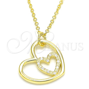 Sterling Silver Necklace — Pendant Necklace Heart Design with White Cubic Zirconia — main product view — SKU 130769 | Plata 925 collar — Pendant Necklace corazón diseño with blanco Cubic Zirconia — SKU 130769