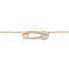 Sterling Silver Pendant Necklace, with White Cubic Zirconia, Polished, Rose Gold Finish, 04.336.0047.1.16 (01 MM Thickness, 16 Inches Length)