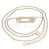 Sterling Silver Pendant Necklace, with White Cubic Zirconia, Polished, Rose Gold Finish, 04.336.0047.1.16 (01 MM Thickness, 16 Inches Length)