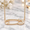 Sterling Silver Pendant Necklace, with White Cubic Zirconia, Polished, Rose Gold Finish, 04.336.0047.1.16 (01 MM Thickness, 16 Inches Length)