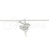 Sterling Silver Pendant Necklace, with White Cubic Zirconia, Polished, Rhodium Finish, 04.336.0157.16 (01 MM Thickness, 16 Inches Length)