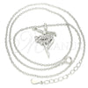 Sterling Silver Pendant Necklace, with White Cubic Zirconia, Polished, Rhodium Finish, 04.336.0157.16 (01 MM Thickness, 16 Inches Length)