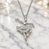 Sterling Silver Pendant Necklace, with White Cubic Zirconia, Polished, Rhodium Finish, 04.336.0157.16 (01 MM Thickness, 16 Inches Length)