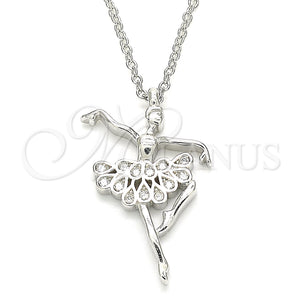 Sterling Silver Necklace — Pendant Necklace with White Cubic Zirconia Polished 04. — main product view — SKU 130775 | Plata 925 collar — Pendant Necklace with blanco Cubic Zirconia pulido 04. — SKU 130775