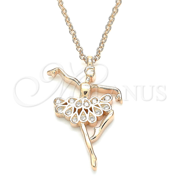 Sterling Silver Necklace — Pendant Necklace with White Cubic Zirconia Polished Rose — main product view — SKU 130776 | Plata 925 collar — Pendant Necklace with blanco Cubic Zirconia pulido Rose — SKU 130776