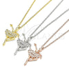 Sterling Silver Pendant Necklace, with White Cubic Zirconia, Polished, Rose Gold Finish, 04.336.0157.1.16 (01 MM Thickness, 16 Inches Length)
