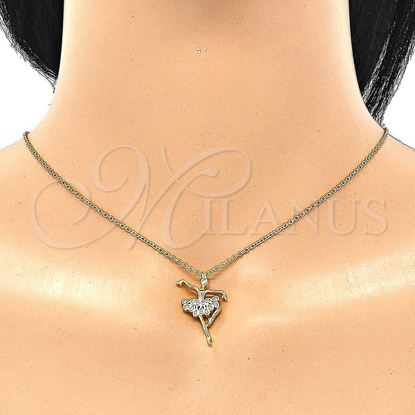 Sterling Silver Necklace — Pendant Necklace with White Cubic Zirconia Polished 04. — alternate product view — SKU 130777 | Plata 925 collar — Pendant Necklace with blanco Cubic Zirconia pulido 04. — SKU 130777