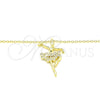 Sterling Silver Pendant Necklace, with White Cubic Zirconia, Polished, Golden Finish, 04.336.0157.2.16 (01 MM Thickness, 16 Inches Length)