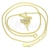 Sterling Silver Pendant Necklace, with White Cubic Zirconia, Polished, Golden Finish, 04.336.0157.2.16 (01 MM Thickness, 16 Inches Length)