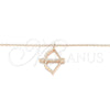 Sterling Silver Pendant Necklace, with White Cubic Zirconia, Polished, Rose Gold Finish, 04.336.0060.1.16 (01 MM Thickness, 16 Inches Length)
