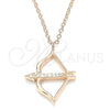Sterling Silver Pendant Necklace, with White Cubic Zirconia, Polished, Rose Gold Finish, 04.336.0060.1.16 (01 MM Thickness, 16 Inches Length)