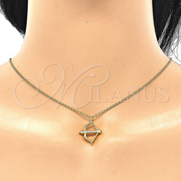 Sterling Silver Necklace — Pendant Necklace with White Cubic Zirconia Polished 04. — alternate product view — SKU 130779 | Plata 925 collar — Pendant Necklace with blanco Cubic Zirconia pulido 04. — SKU 130779