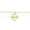 Sterling Silver Pendant Necklace, with White Cubic Zirconia, Polished, Golden Finish, 04.336.0060.2.16 (01 MM Thickness, 16 Inches Length)