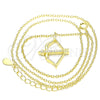 Sterling Silver Pendant Necklace, with White Cubic Zirconia, Polished, Golden Finish, 04.336.0060.2.16 (01 MM Thickness, 16 Inches Length)