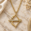 Sterling Silver Pendant Necklace, with White Cubic Zirconia, Polished, Golden Finish, 04.336.0060.2.16 (01 MM Thickness, 16 Inches Length)