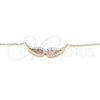 Sterling Silver Pendant Necklace, with White Cubic Zirconia, Polished, Rose Gold Finish, 04.336.0003.1.16 (01 MM Thickness, 16 Inches Length)