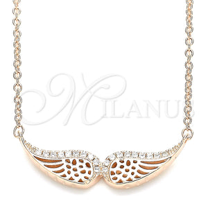 Sterling Silver Necklace — Pendant Necklace with White Cubic Zirconia Polished Rose — main product view — SKU 130780 | Plata 925 collar — Pendant Necklace with blanco Cubic Zirconia pulido Rose — SKU 130780