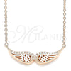 Sterling Silver Pendant Necklace, with White Cubic Zirconia, Polished, Rose Gold Finish, 04.336.0003.1.16 (01 MM Thickness, 16 Inches Length)