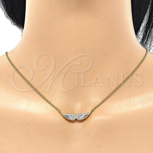 Sterling Silver Necklace — Pendant Necklace with White Cubic Zirconia Polished 04. — alternate product view — SKU 130781 | Plata 925 collar — Pendant Necklace with blanco Cubic Zirconia pulido 04. — SKU 130781