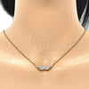 Sterling Silver Pendant Necklace, with White Cubic Zirconia, Polished, Golden Finish, 04.336.0003.2.16 (01 MM Thickness, 16 Inches Length)