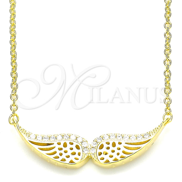 Sterling Silver Necklace — Pendant Necklace with White Cubic Zirconia Polished 04. — main product view — SKU 130781 | Plata 925 collar — Pendant Necklace with blanco Cubic Zirconia pulido 04. — SKU 130781