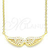 Sterling Silver Pendant Necklace, with White Cubic Zirconia, Polished, Golden Finish, 04.336.0003.2.16 (01 MM Thickness, 16 Inches Length)