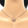 Sterling Silver Pendant Necklace, Tree Design, with White Cubic Zirconia, Polished, Rose Gold Finish, 04.336.0045.1.16 (01 MM Thickness, 16 Inches Length)